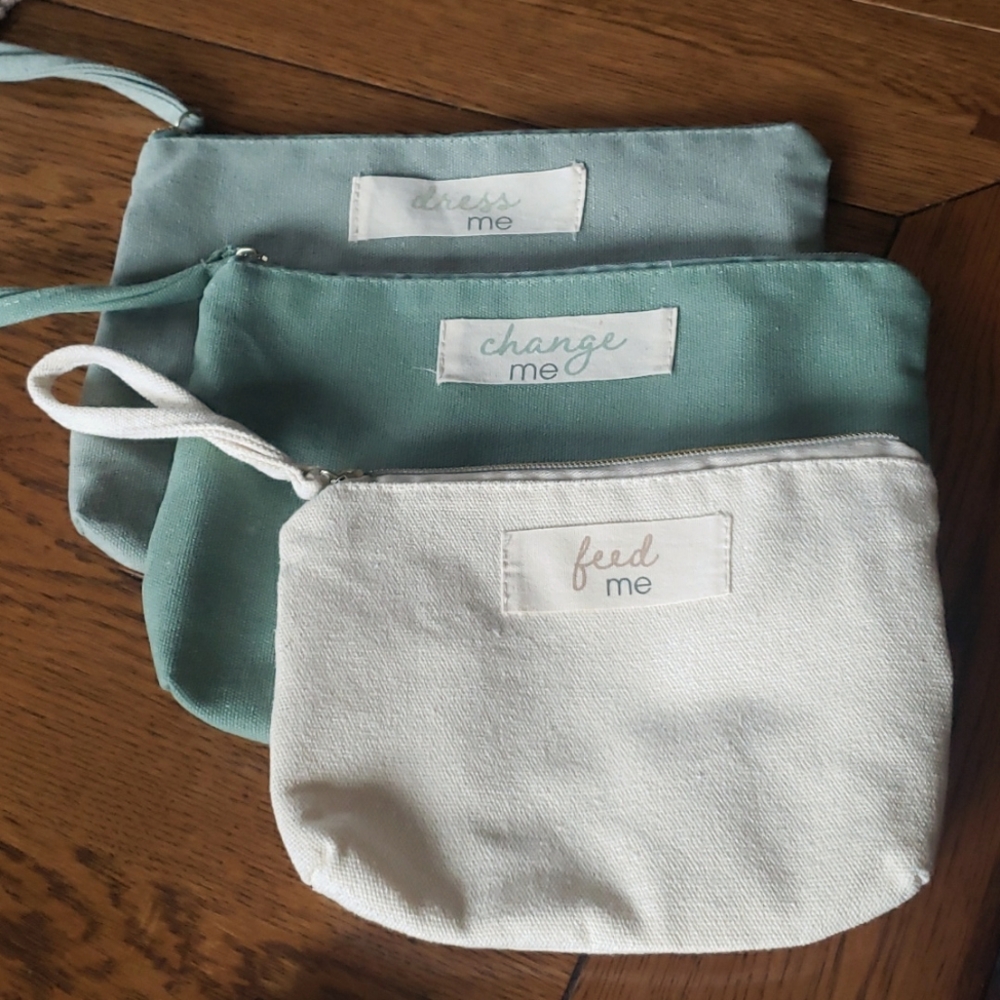 Recycled Cotton Canvas 3-Pc Pouch Set - New